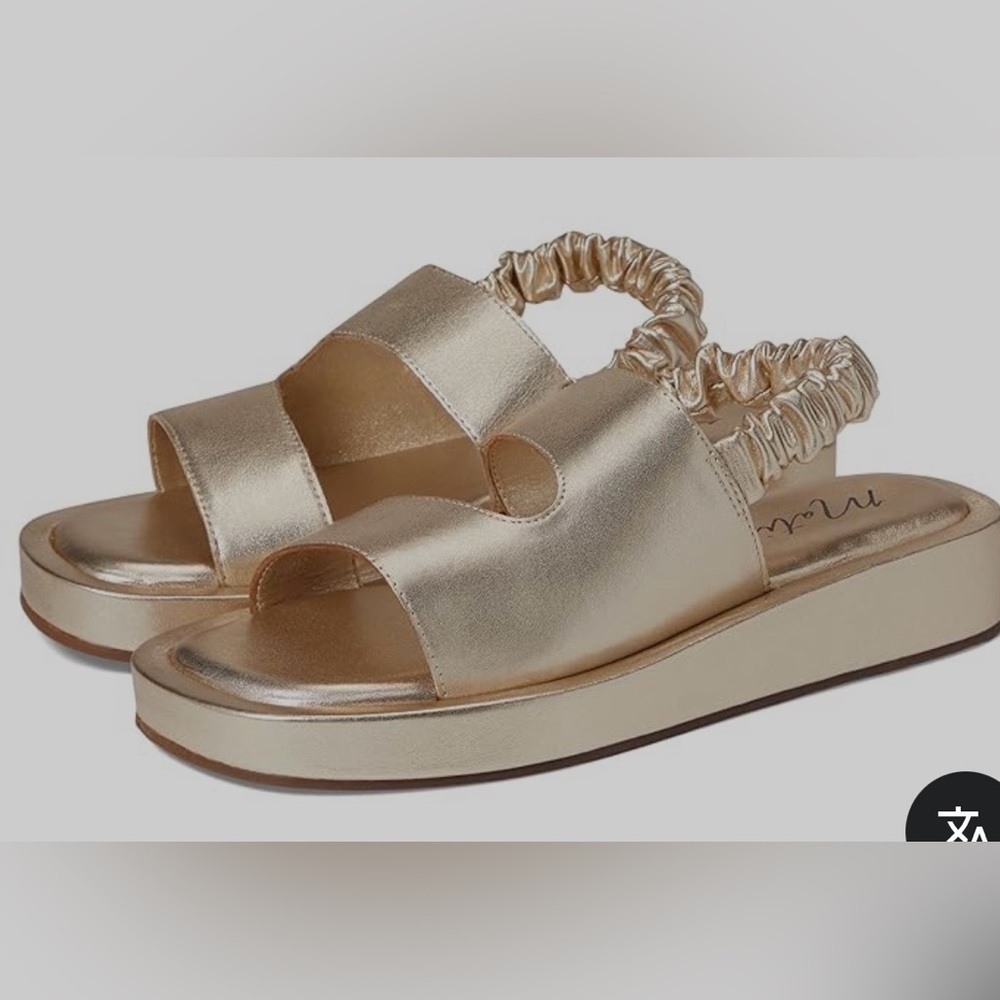 Matisse Gold Leather‎ Liv Platform Sandals Preppy Classic